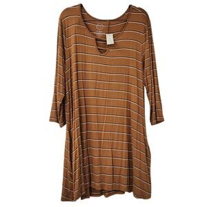 24/7 MAURICES Striped Long Sleeve Tunic Top Womens Size XL Extra Large *NWT